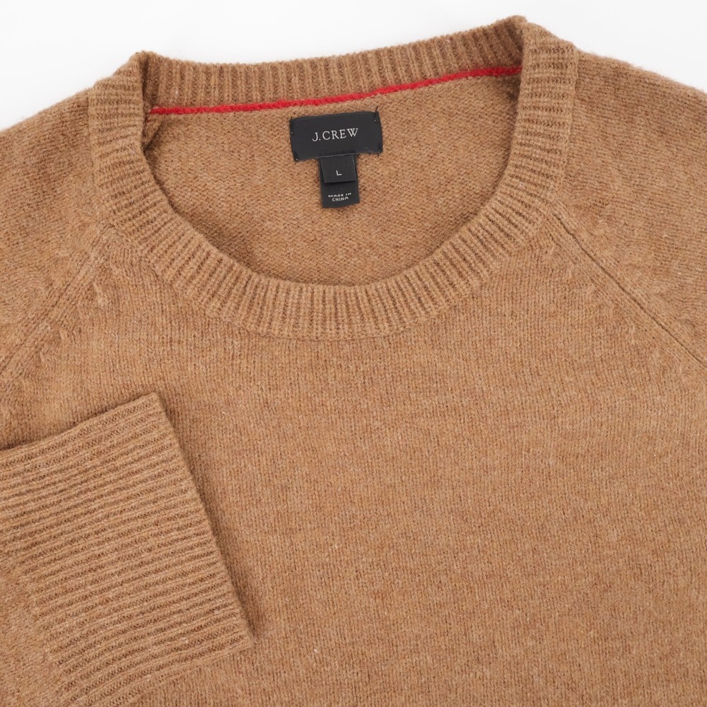 J. Crew Lambswool Crewneck Sweater Brown Long Sleeve Mens Large